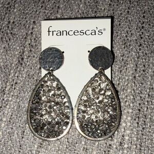 Francesca's Collections woven glass bead Teardrop Earrings